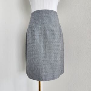 Vintage 90s Harris Wallace Black White Houndstooth Pencil Skirt High Rise 8 10